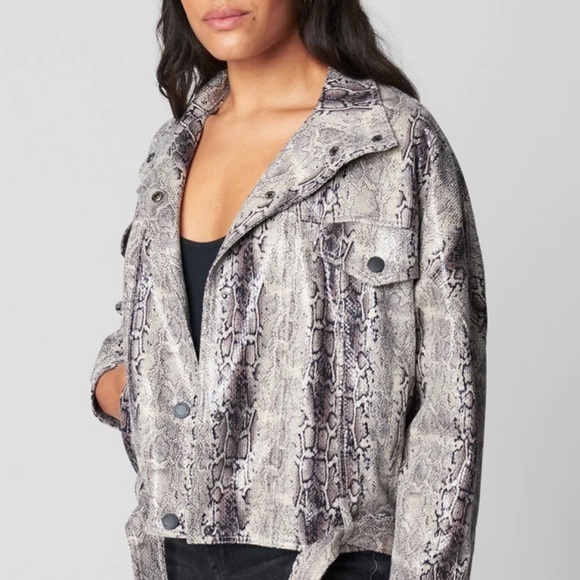Blank NYC Here I Go Again Jacket Faux Leather Snake Print Size Small NWT - Picture 1 of 16